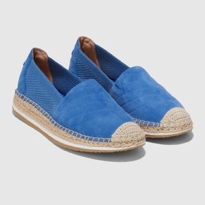 Cole Haan Navy woven slip ons
